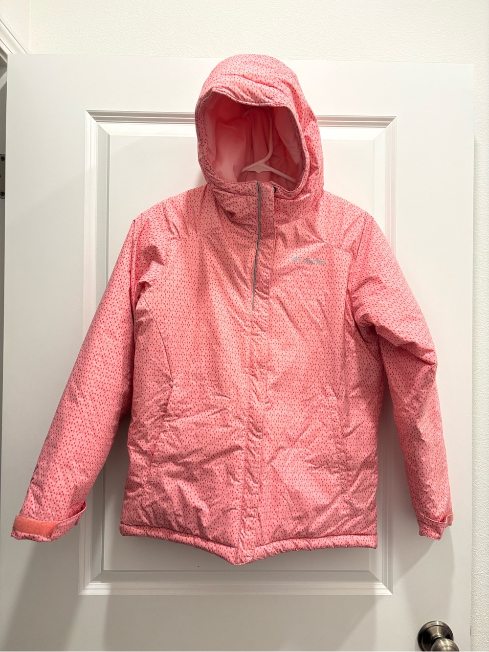 Columbia Girls' Pink Hooded Insulated Jacket Size Large